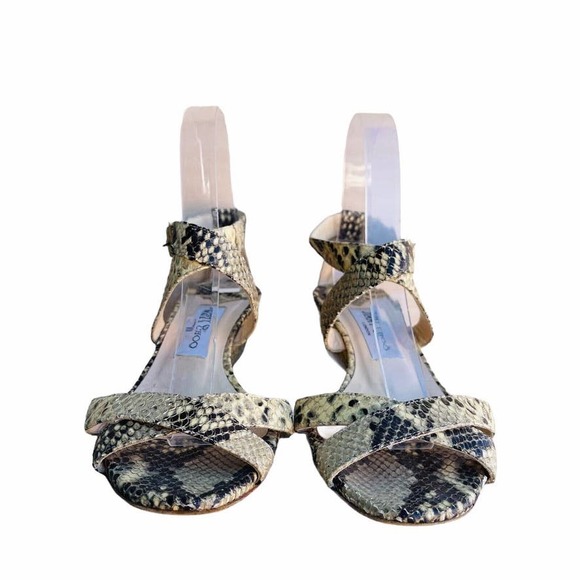 Jimmy Choo Snakeskin Strappy Sandals - Picture 2 of 5